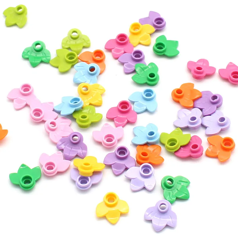 100 stücke MOC 32607 Anlage Platte Runde 1x1 Blätter Kürbis Baum DIY Erleuchten Bausteine Kompatibel Kinder diy Ziegel Spielzeug Image