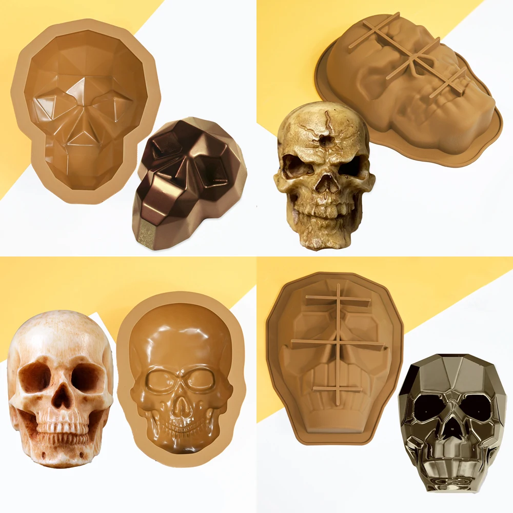 Halloween Mousse Kuchen Formen Allerheiligen Streich Maske Silikon Schokolade Form Halloween Dessert Dekorieren Küche Backen Werkzeuge Image