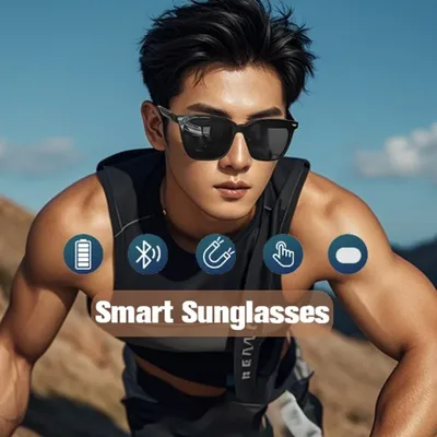 Intelligente Sonnenbrille 2025, Bluetooth-Audio, kabellose KI-Smartbrille für Männer und Frauen, mit Musik-Player und Sonnenschutz Image