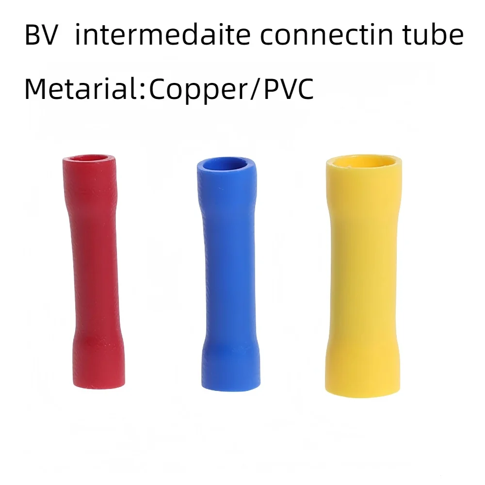 100 Stück verschiedene isolierte Crimp-Anschlüsse für elektrische Drähte, Kabel-Stoßverbinder, Crimp-Anschlüsse BV1,25 BV2,5 BV5,5 Image