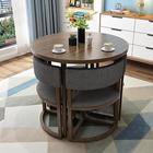Negotiating table chairs set, round conference table with chairs set, Kitchen Table Set for 4, Kitchen Dining Table Set with Metal Frame, 5-Piece Dining Set, for Small Space, Apartment ( Color : Cloth