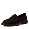 Slipper TAMARIS, Damen, Gr. 42, braun (mokka), Veloursleder, unifarben, klassisch, Schuhe, Blockabsatz, Loafer, Businesschuh mit Touch it-Ausstattung