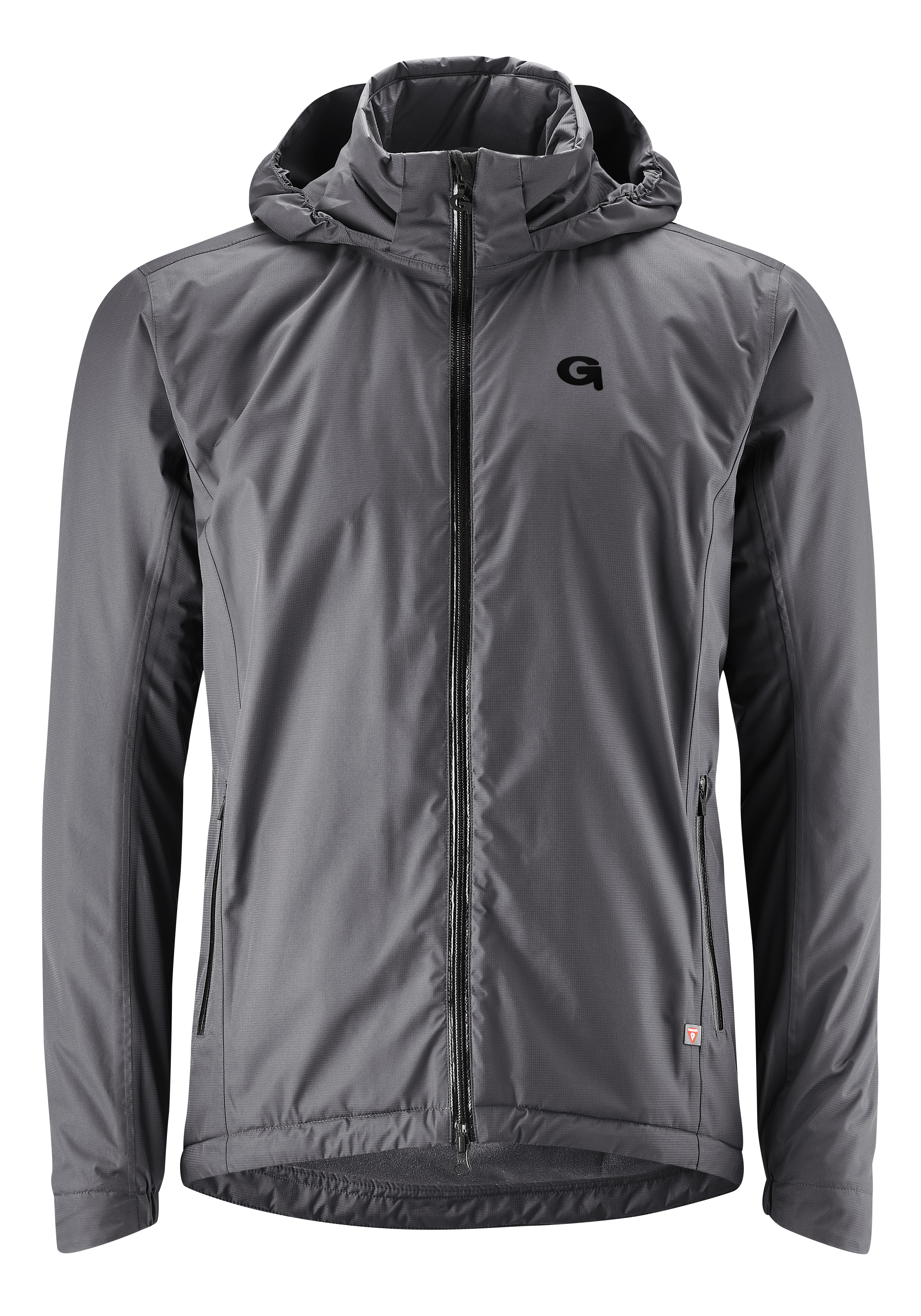 Fahrradjacke GONSO "Save Jacket Therm M", Herren, Gr. L, grau, 100% Polyester, Jacken, Herren Regenjacke wind- und wasserdicht, Radjacke mit Kapuze Image