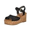 Keilsandalette BLOWFISH "Blowfish Sandalen Lederimitat", Damen, Gr. 37, schwarz, Lederimitat, casual, Schuhe