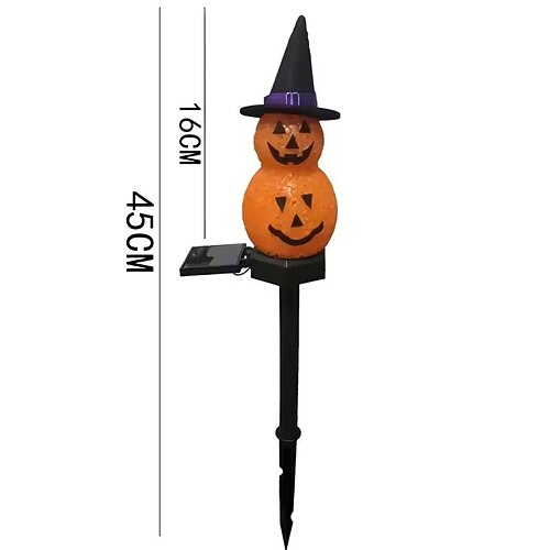 Lampada da giardino a energia solare con zucca di Halloween, luci fantasma per giardino, cortile, lapide per la festa di Ognissanti, giardino, prato, cortile, patio, luci decorative per vialetti 1x 2x