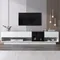 Comanlai Meuble TV 190 cm, pour téléviseurs 70/75/80 pouces, meuble bas avec compartiments ouverts, meuble TV et espace de rangement à 3 tiroirs