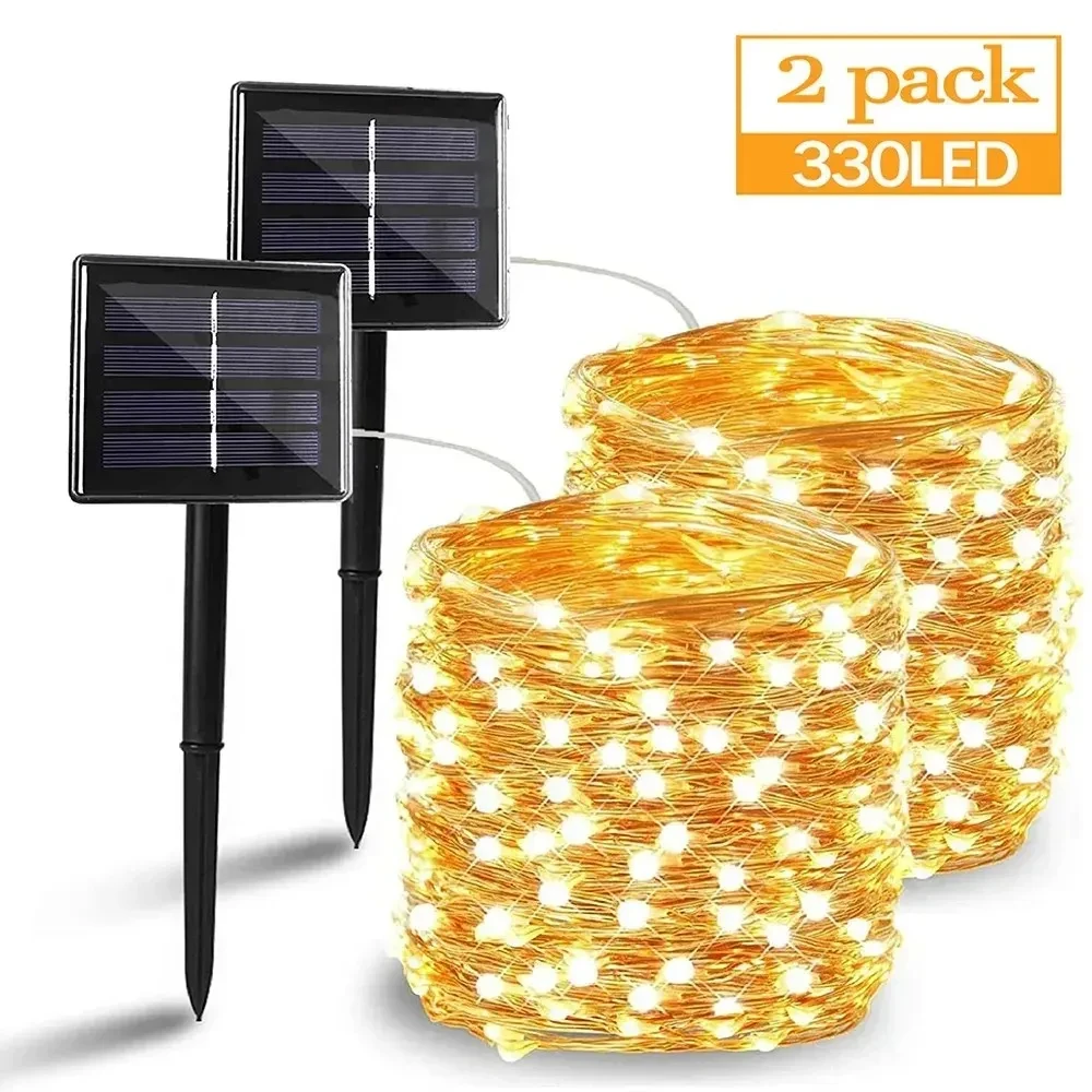 Solar-Lichterkette für den Außenbereich, solarbetriebene Gartenbeleuchtung für den Außenbereich, 8 Modi, wasserdichte Solar-Lichterkette für Bäume, Party, Weihnachten