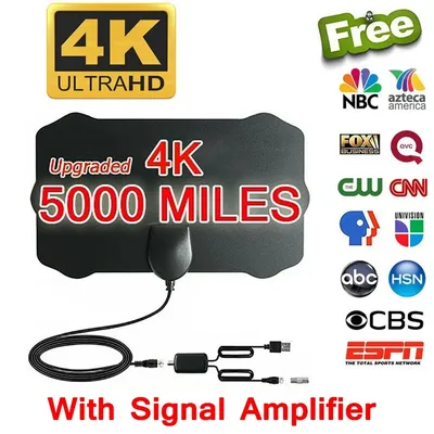 Antenne TV Digital antenne HDTV 4k 8k Innen Innen signal High Range verstärkt Booster Satelliten empfänger Mini 50 Meilen Antenne