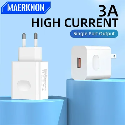 USB Charger Real Fast Charging 3A High Speed Quick Charge Cell Mobile Phone Wall Adapter Cell Phone for Huawei S24 Xiaomi 14 15