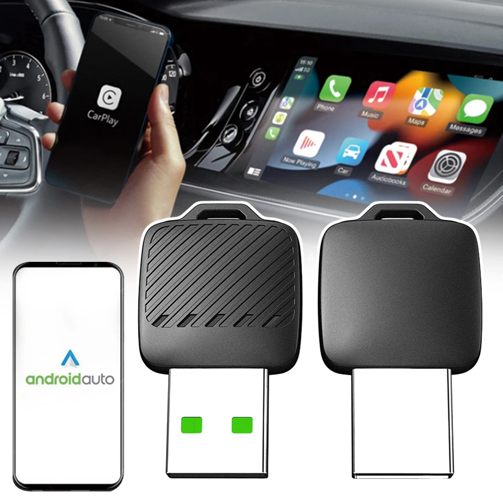2-in-1 kabelloser Android-Auto-Adapter, kabelloser CarPlays-Dongle, intelligente Auto-Systeme, AI Smart Box Image