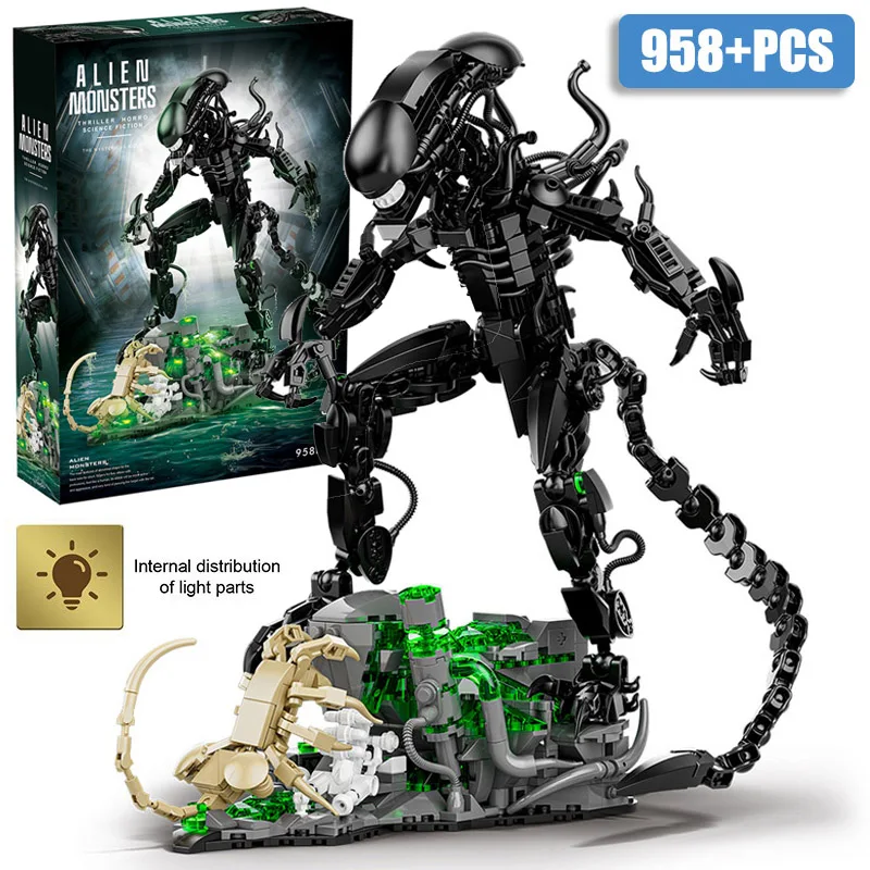 Kreative MOC Alien Monster Bausteine Bricks Set DIY Alien Figuren Montage Modell Kit Spielzeug Für Kinder Erwachsene Jungen Geschenke Image