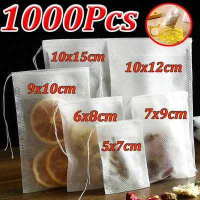 100-1000Pcs Disposable Tea Strainer Bag Nonwoven Tea Bag Drawstring Seal Strainer Bag Kitchen Tools Kitchen Tools