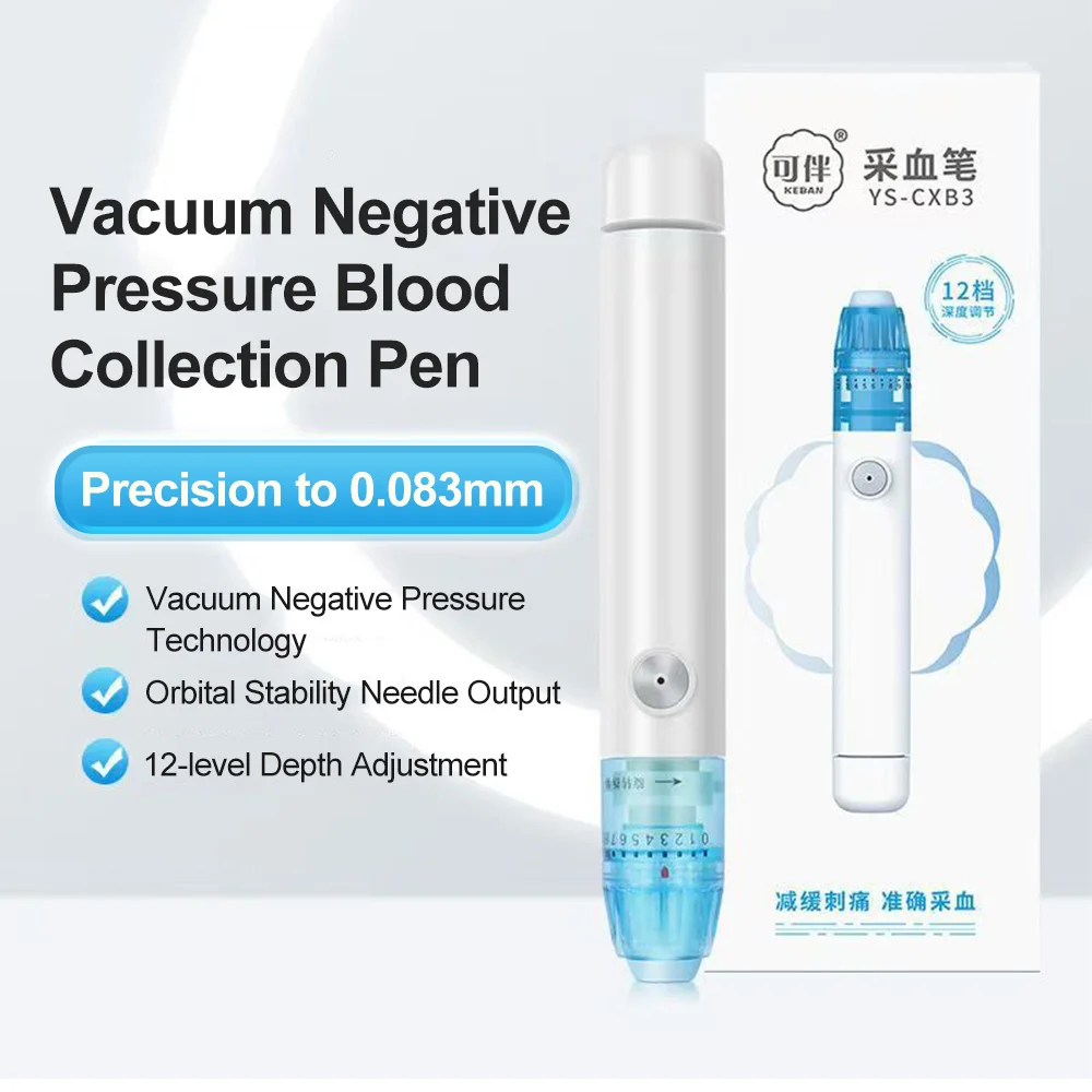 Keine schmerzfreien Schmerzen, Vakuum-Lanzgerät für Diabetes-Tests – Blutzucker-, Keton-Tests, Heimtest mit kostenlosen Lanzetten, 50 Stück Image