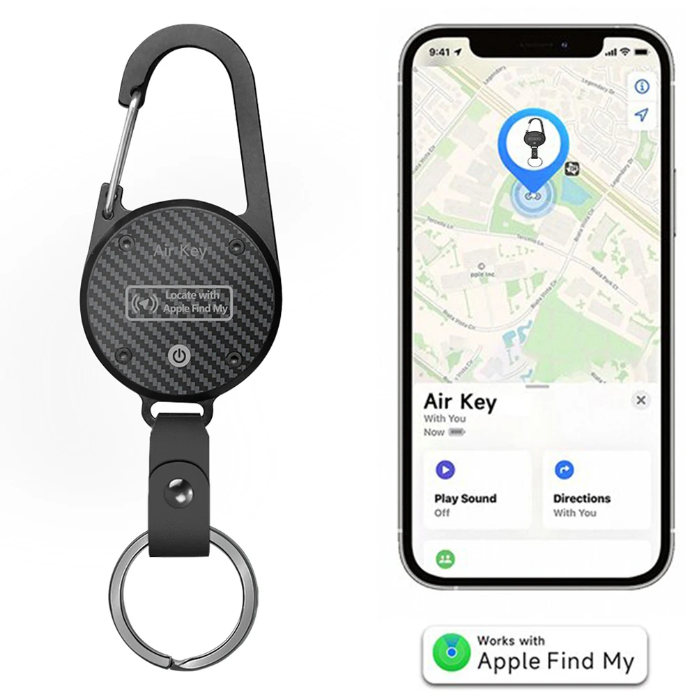 Der Schlüsselanhänger für Herren funktioniert mit Find My App (nur iOS), robuster Auto-Schlüsselanhänger-Karabiner mit Schlüsselfinder, Anti-Lost-Schlüssel-Tracker Image