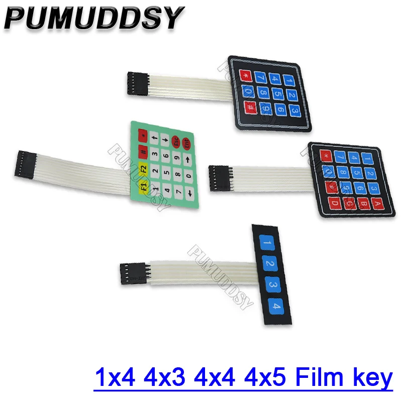 Membranschalter-Tastatur 1*4 4*3 4*4 4*5 Matrix Array Matrix-Tastatur für Arduino Smart Car 4 12 16 20 Schlüssel 1x4 3x4 4x5 Image
