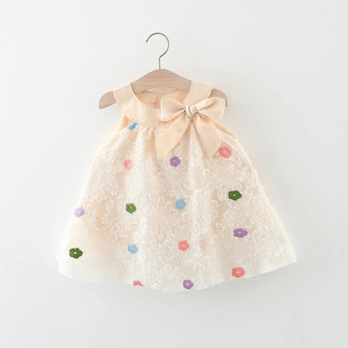 Prinzessin Stil Bunte Blume Baby Mädchen Kleid, Sommer Neue Süße Schleife Kinder Ärmellose Kleidung (9 Monate -3 Jahre alt) Image