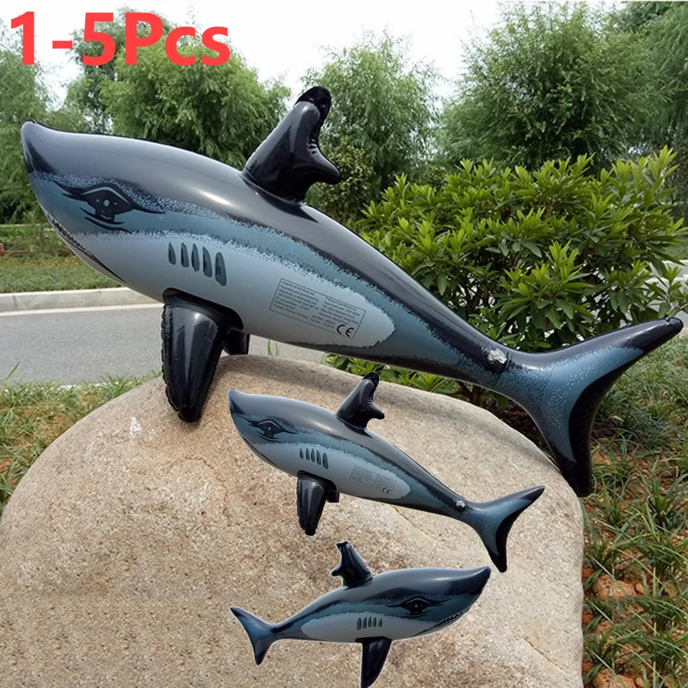 1-5PCS Schwimmendes Hai-Spielzeug für Kinder Kinder Aufblasbares Pool-Spielzeug Riesenschwimmer Aufblasbares Spielzeug für Schwimmbad Strandzubehör Image