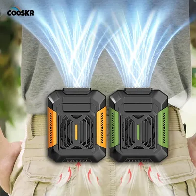 Portable Waist Clip Fan USB Rechargeable Mini Fan Outdoor Working Sports Hiking Waist Fan With 4000mAh Power Bank LED Lighting