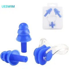 1 Sets Silicone Swimming Earplugs And Nose Clips Waterproof Ear & Nose Protector Swimming Accessories in Box Package