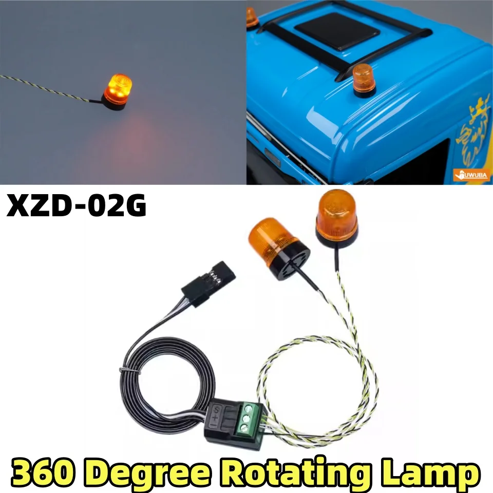 Gelbe 360-Grad-drehbare Lampe XZD-02G für 1/14 Tamiya RC SCANIA MAN BENZ Volvoo Warnleuchte, technischer Betrieb, Muldenkipper Image