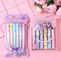 6 pezzi serie Sanrio evidenziatore set carino Hello Kitty Melody Kuromi scarabocchio arte pennarelli fluorescenti penne cancelleria scolastica