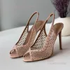 Silber Mesh Hot Diamond Peep Toe Heels Mädchen Helle Haut Offene Sandale Sommer Hohl Offene Ferse Elegante Casual Riband Patchwork Schuh
