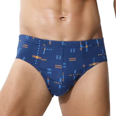 2PCSHerren-Unterwäsche aus reiner Baumwolle, dreieckige kurze Unterhose, sommerliche dünne antibakterielle Herren-Unterhose Image