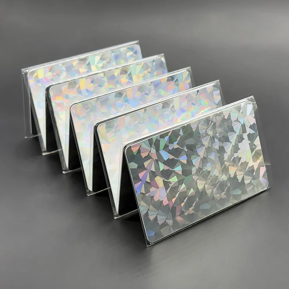 NFC-Laserkarte, Visitenkarten, 13,56 MHz, NFC213, 144 Bytes, leer, bunt, PVC, NFC-Tap-Karte, intelligente digitale soziale Medienkarte Image