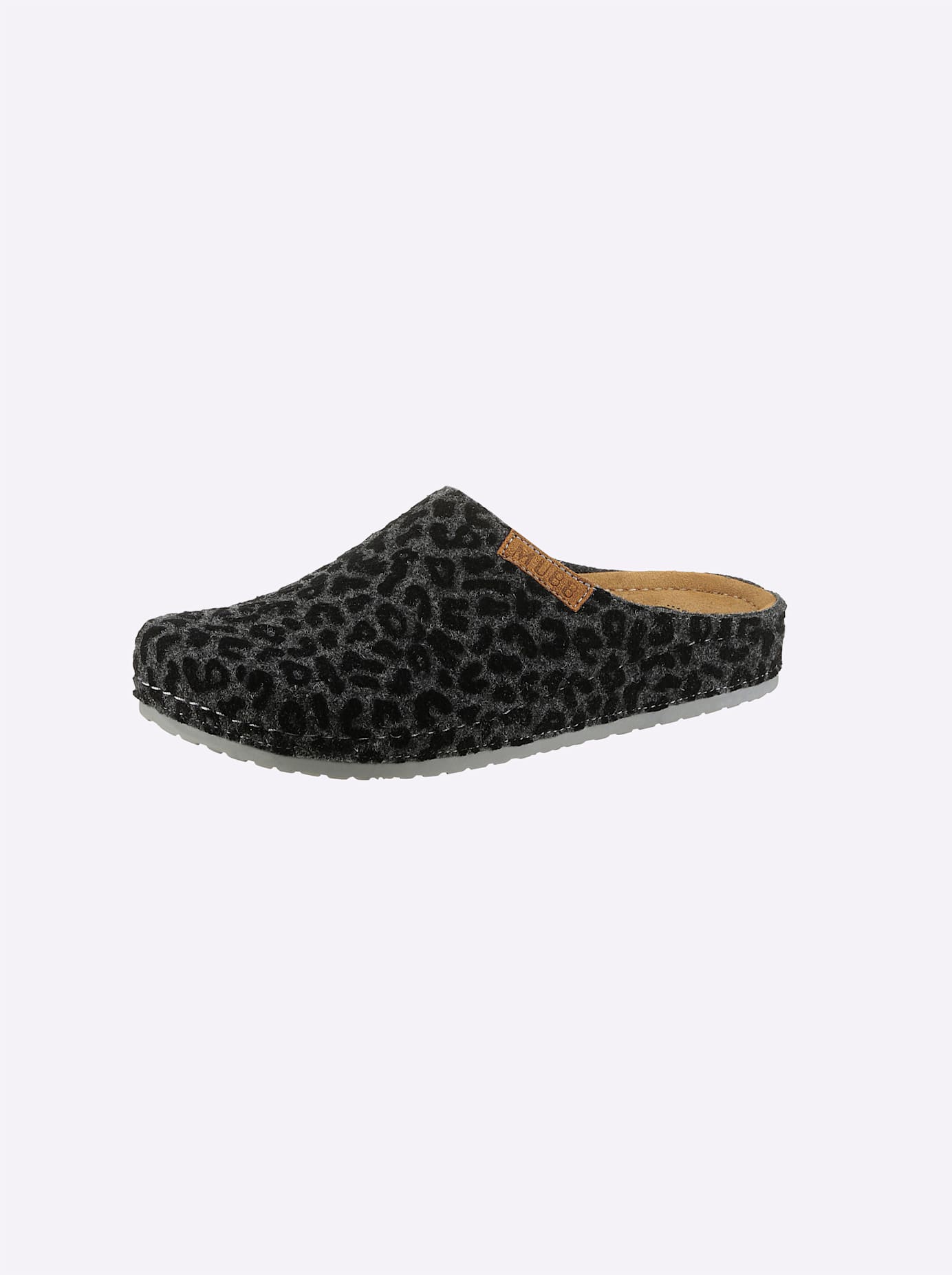 Hausschuh MUBB, Damen, Gr. 42, grau (anthrazit, gemustert), Filz, Wolle, Schuhe Image