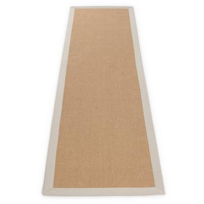 Sisalteppich CARPETFINE "Sisal , auch als Läufer erhältlich", beige (creme), B:70cm H:5mm L:200cm, Sisal, Teppiche, mit farbiger Bordüre, Anti Rutsch Rückseite, viele Größen, Wohnzimmer Image