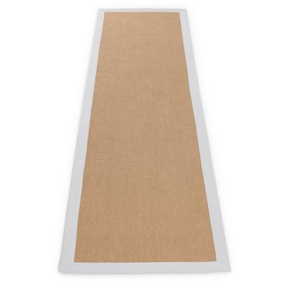 Sisalteppich CARPETFINE "Sisal , auch als Läufer erhältlich", weiß, B:80cm H:5mm L:500cm, Sisal, Teppiche, mit farbiger Bordüre, Anti Rutsch Rückseite, viele Größen, Wohnzimmer Image