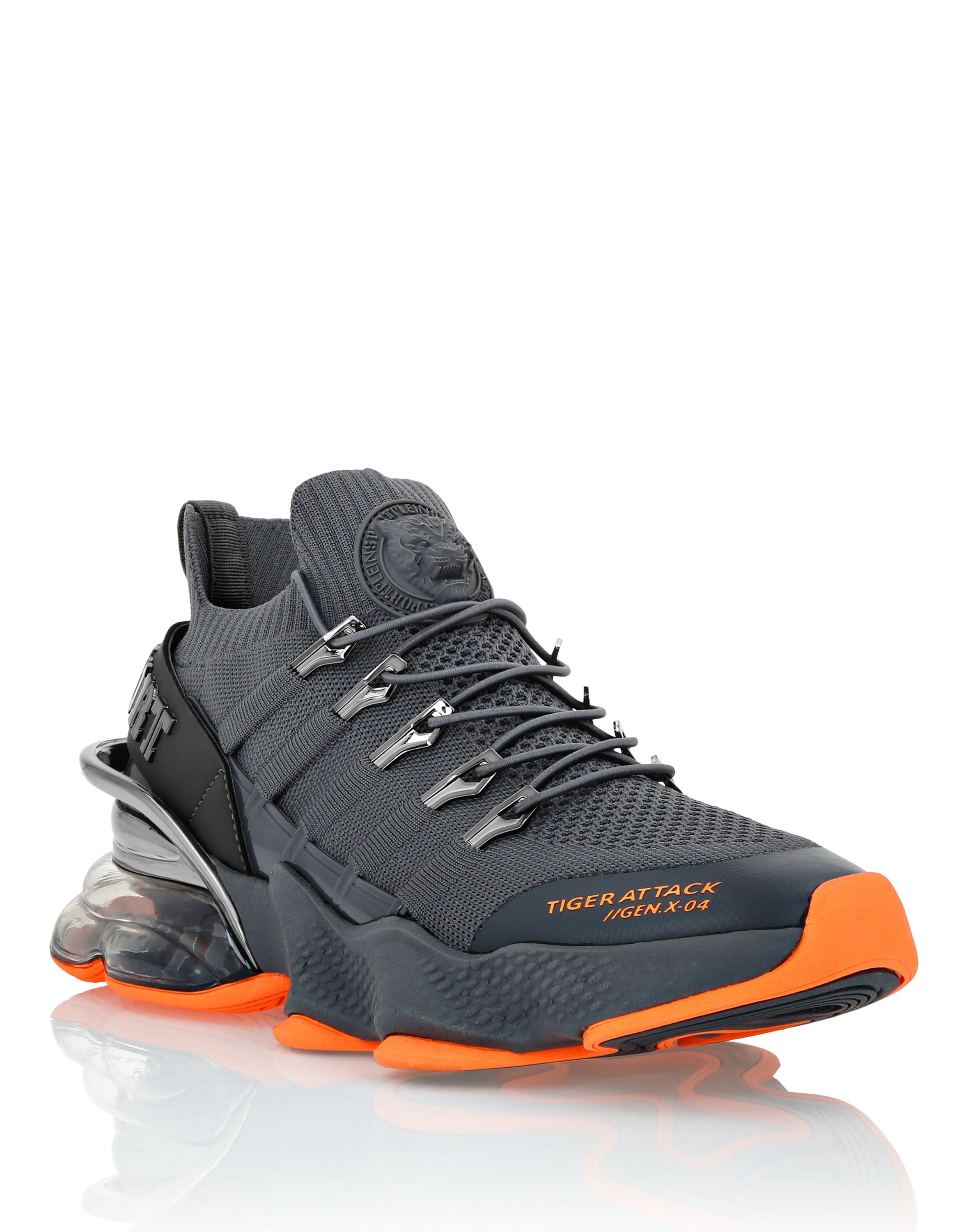 Sneaker PLEIN SPORT "Tiger", Gr. 36, Normalschaft, grau (10, grau), Schuhe