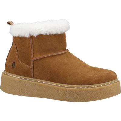 Hush Puppies Becca Damen Winterstiefeletten aus Veloursleder in Tan Image