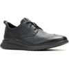 Hush Puppies Advance Leder Herrenschuhe In Schwarz/Schwarz Mit Schnürung
