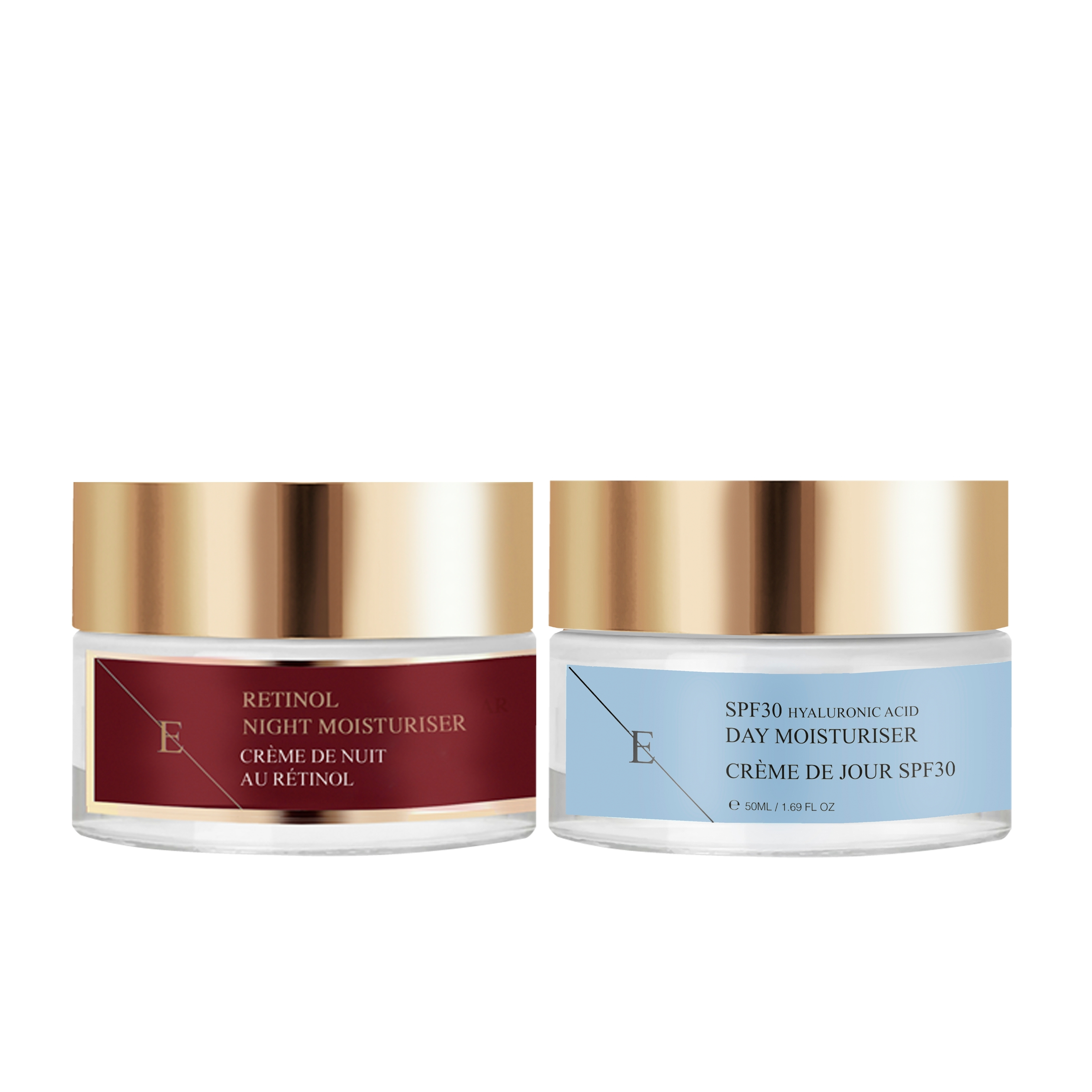 Retinol Nachtfeuchtigkeitscreme 50ml + SPF 30 Hyaluronsäure Tagescreme 50ml Image