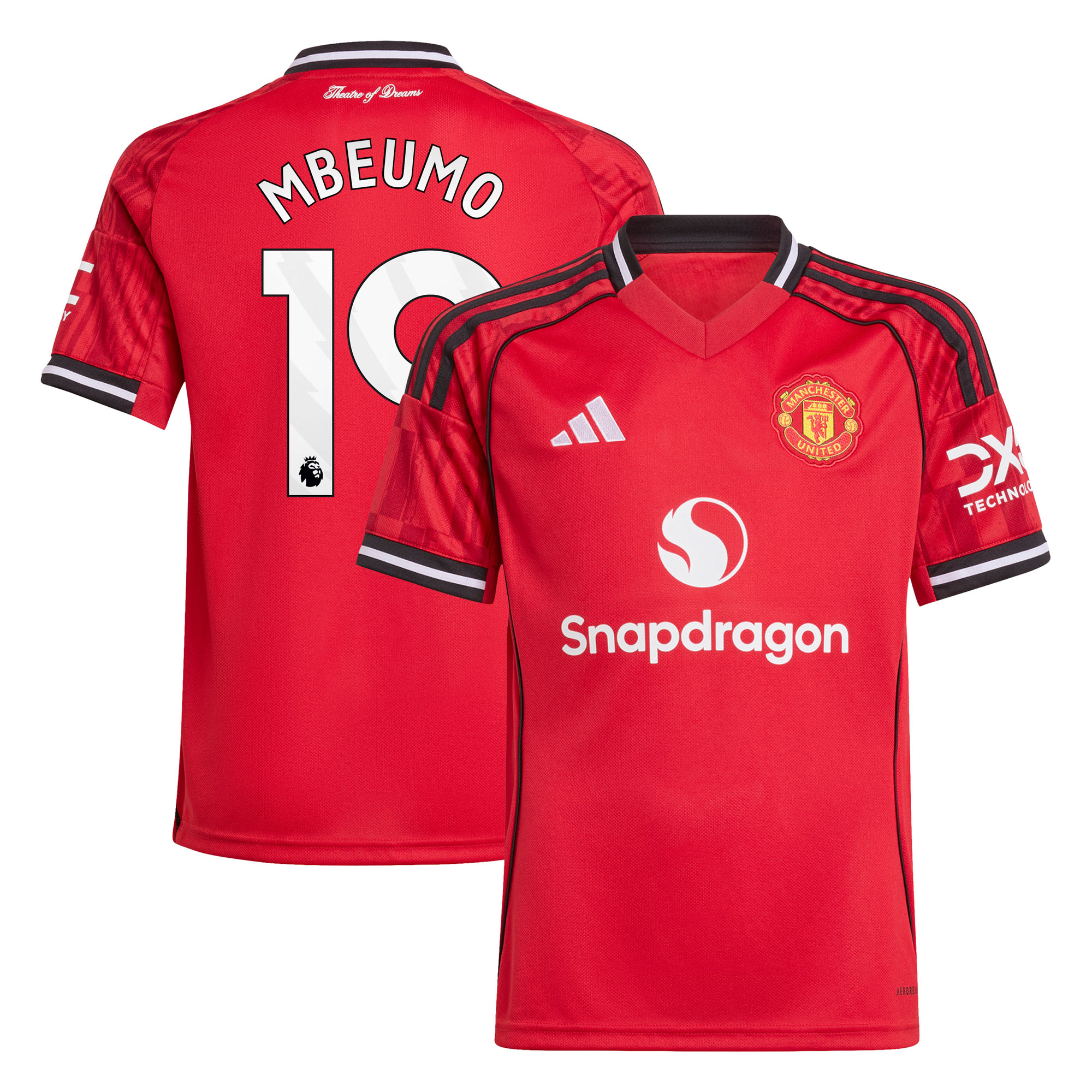 Maillot Domicile Manchester United adidas 2025-26 - Enfant avec flocage Mbeumo 19