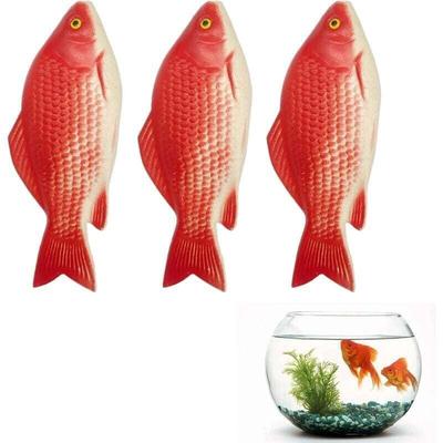 KZQ 3 Stück künstliche schwimmende Goldfische, Kunststofffische, kleine gefälschte rote künstliche Image