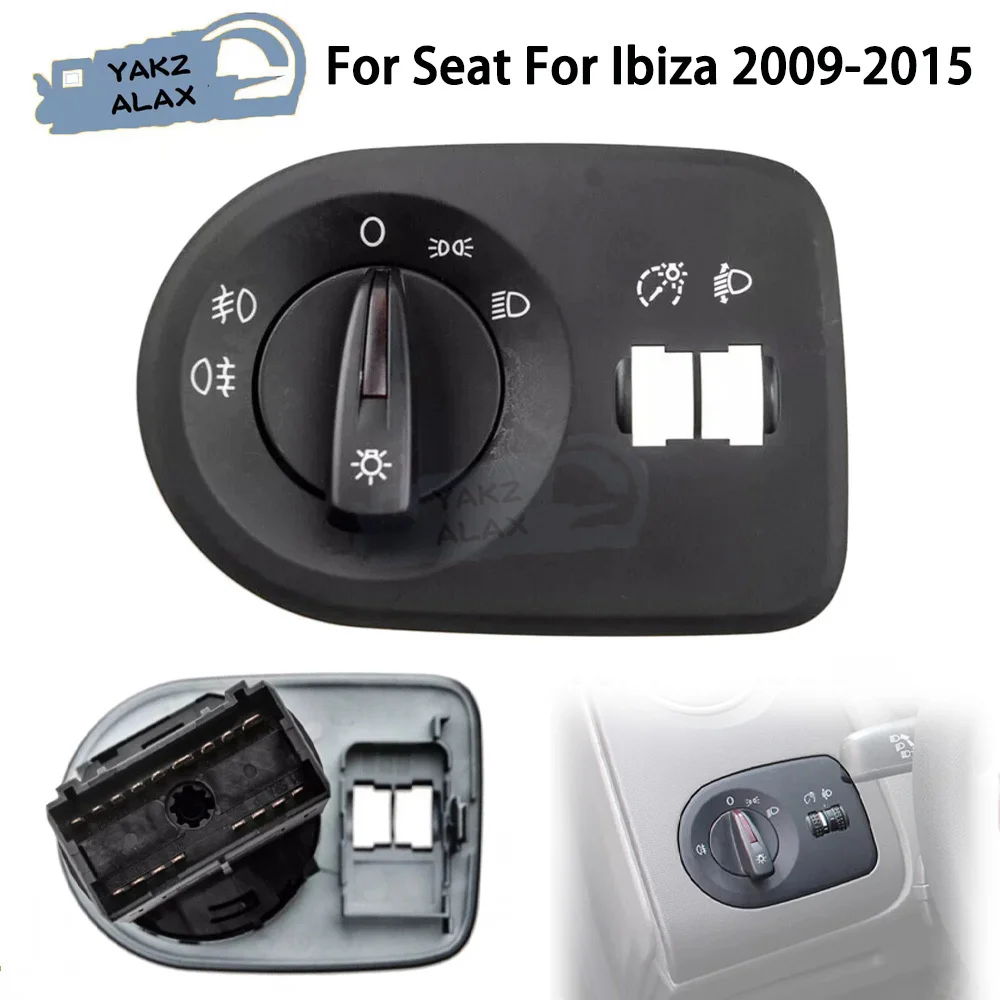Scheinwerferleuchte mit Nebelscheinwerfer-Steuerschalter für Seat Ibiza 2009 2010 2011 2012 2013 2014 2015 6J1941531J 6J1941531AL Image