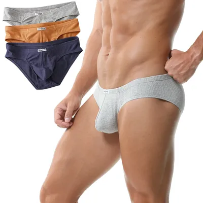3 TEILE/LOS Baumwolle Herren Slips Männer Unterwäsche Höschen 3XL männer Atmungsaktive Höschen Stretch Solide Bequeme Shorts Image