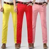 Herren farbige Jeans Stretch Straight Jeans Herren Mode lässig Slim Fit Jeans hose männlich rot gelb Hip Hop Hose männliche Marke