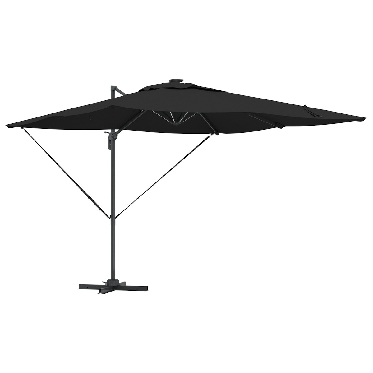 vidaXL Cantilever Roma Sonnenschirm mit LEDs - Schwarz, 286 x 285 x 270 cm, Aluminium Image