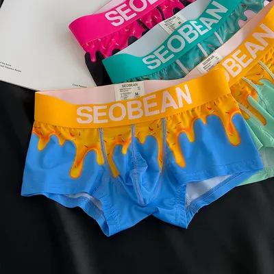 SEOBEAN 2025, neue Herren-Boxershorts, Unterwäsche, bequeme Polyester-Boxershorts für Herren Image