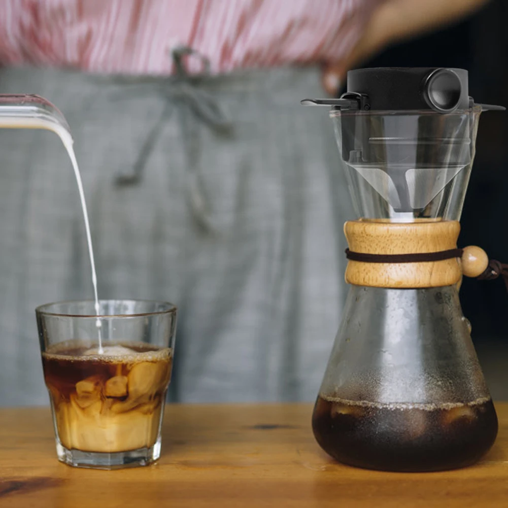 Kein Filterpapier, Kaffeemaschine zum Übergießen, tragbare zusammenklappbare Kaffeemaschine, Kaffeetropfer für Reisen, Camping, zum Tropfen von Kaffee und Tee Image