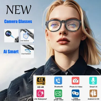 2025 für Xiaomi AI Smart Gläser 4K HD Tragbare Mini Kamera Bluetooth Stimme Assistent Steuerung Intelligente Sport Headset Gläser Image
