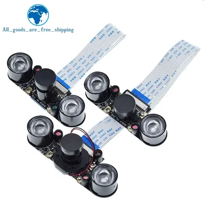 TZT Raspberry Pi 4 Night Vision Fisheye Camera 5MP OV5647 70/95/160 Degree Focal Adjustable Camera For Raspberry Pi 3 Model B