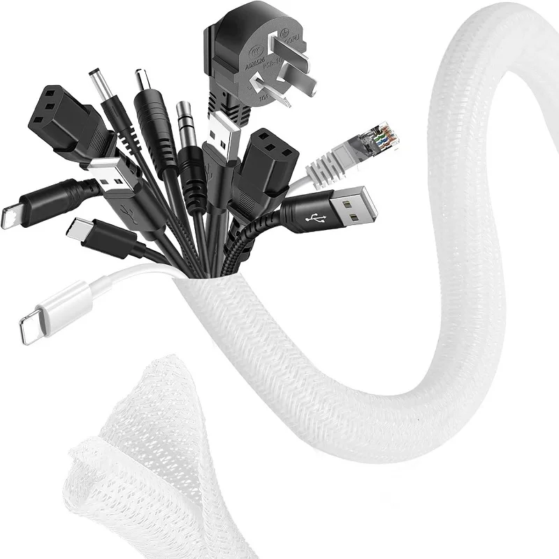 0,5/1/3/5/10 m Kabelhülse, selbstschließendes Kabel, flexibler Kabelschutz, Kabelmanagement für TV, Computer, Heimkino, Automobil Image