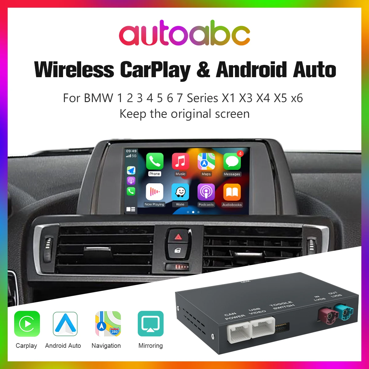 Drahtloses CarPlay Android Auto für BMW NBT/CIC-System 1 2 3 4 5 6 7 Serie X1 X3 X4 X5 X6 MINI E60 E84 E70 F26 F25 F10 F11 F20 Image