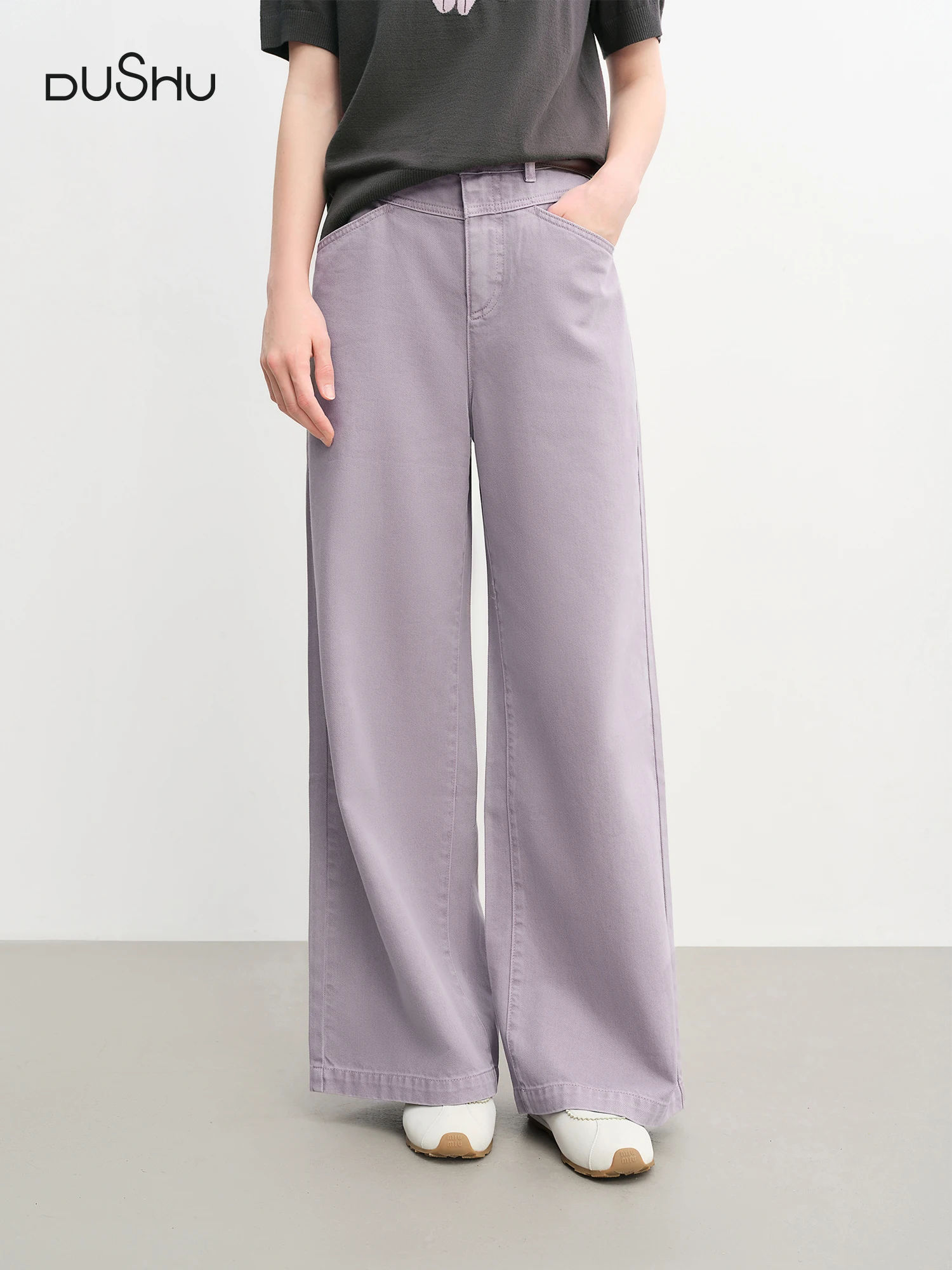 ​ DUSHU 2025 Mehrfarbige gerade Jeans für Damen – lässige Jeanshose mit weitem Bein, bequem, für den täglichen Gebrauch, Neuankömmling ​ Image