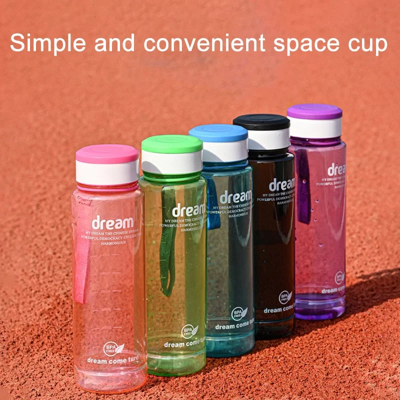 Einfache Feste Farbe Tragbare Lanyard Raum Tasse Outdoor Sport Große-kapazität Wasser Tasse Fitness Wasser Flasche Kaltes Wasser Tasse Image