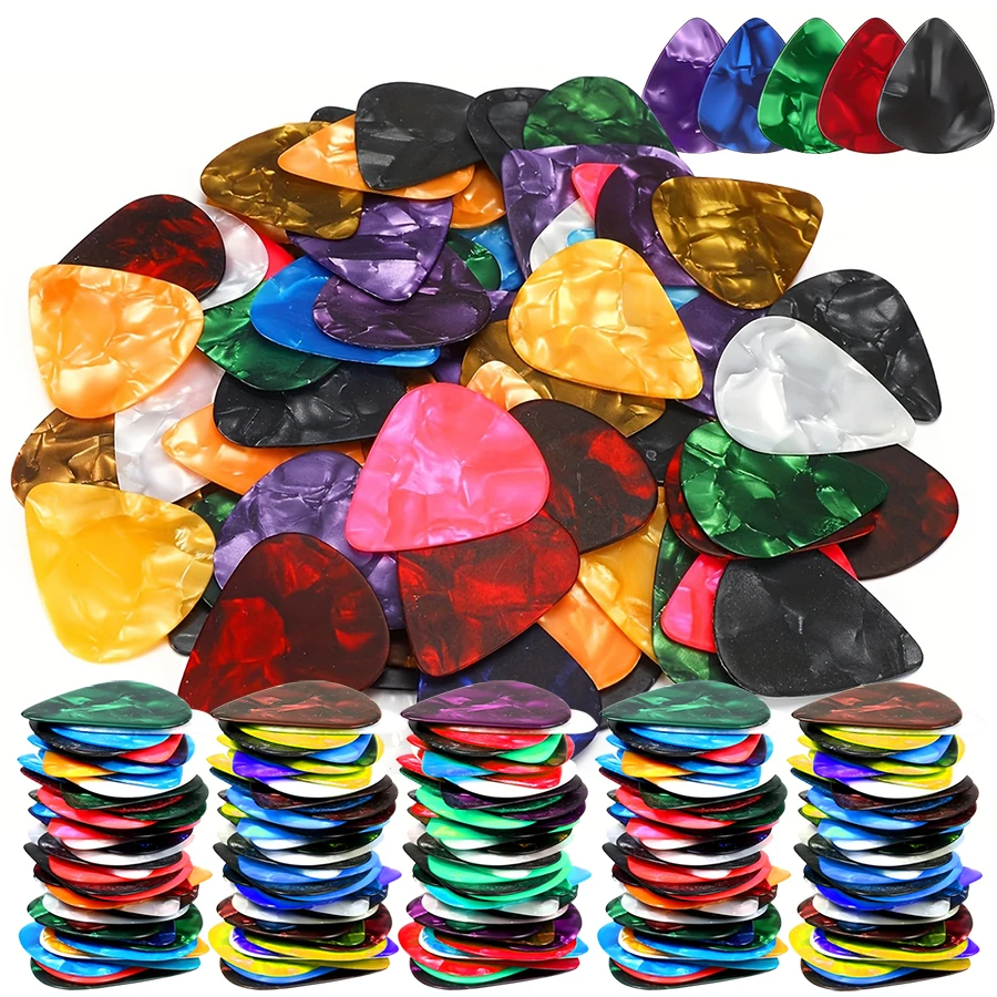 10-50 stücke 0,5mm SLL Gitarre Picks Muster Zufällig Schiff ABS Pick für Gitarre Ukulele Bass Musical Instrument leistung Zubehör Image